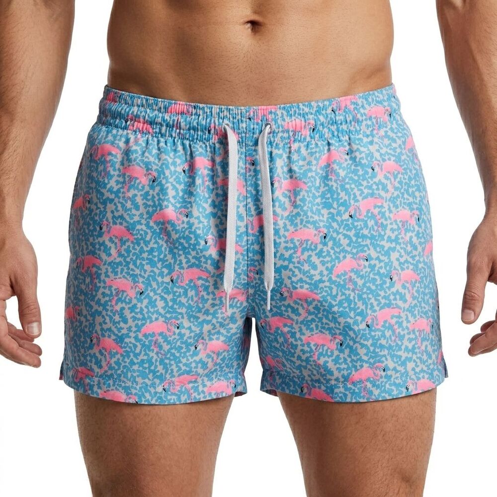 Chubbies The Domingos Are Flamingos Classic Swim Trunk Medium 4” Inseam